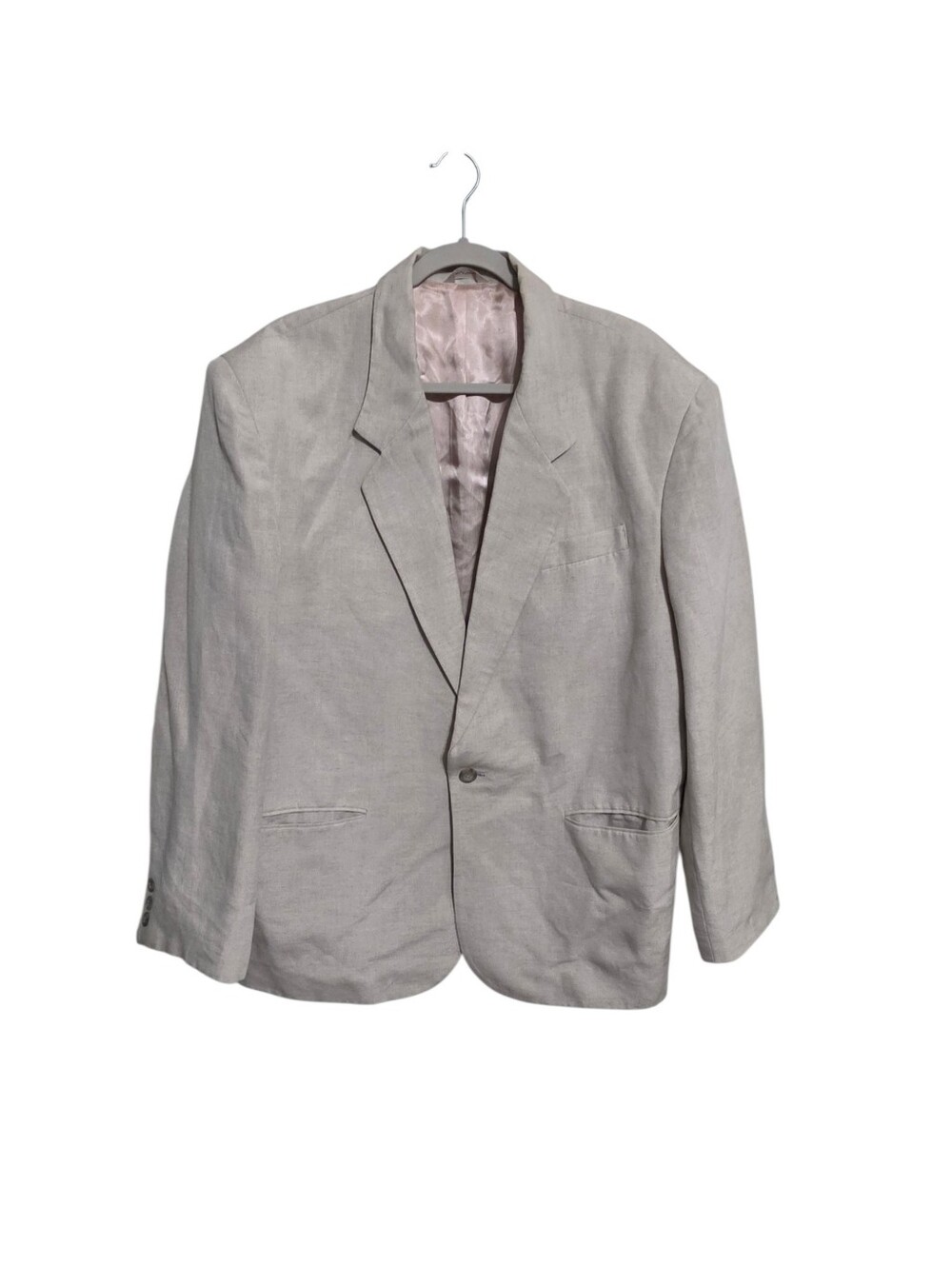 Index Linen Blend Oatmeal Tan Mens Blazer Sports Jacket 44R